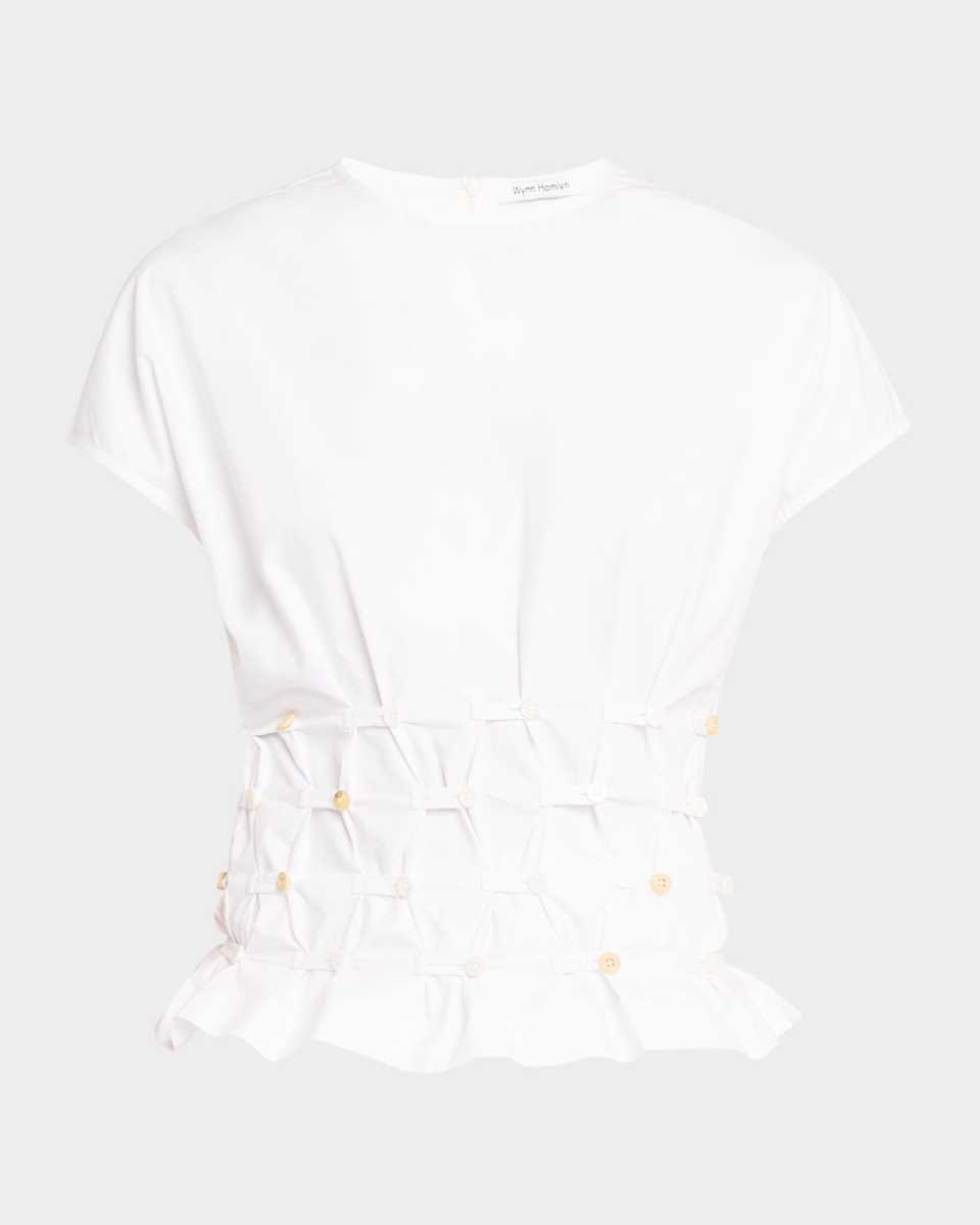 Short-Sleeve Button Top